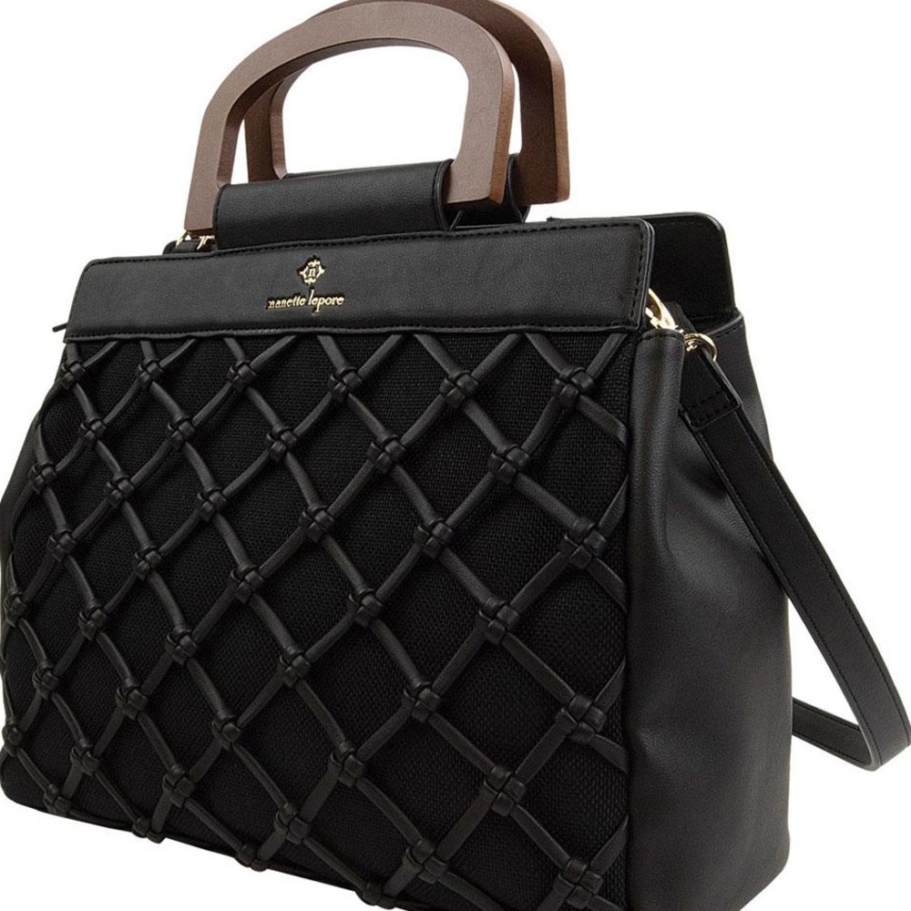 Nanette lepore black satchel crossbody bag